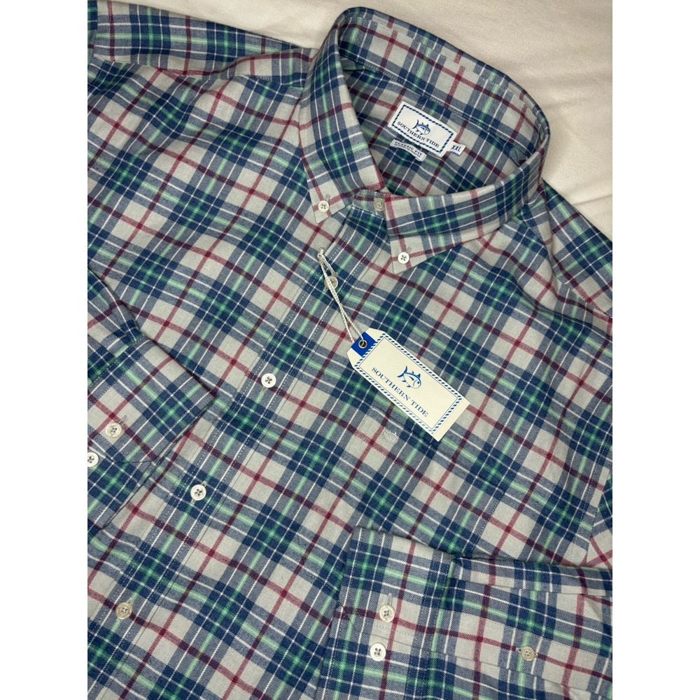 Southern Tide Shirt Men's XXL Long Sleeve Button Down Classic Fit Plaid NWT $100